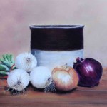 Dottie Nortz, Crock With Onions, Pastel