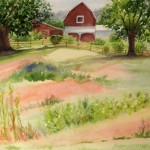 Jan Vezner, Farm at Gerber Hill, watercolor