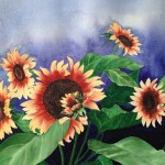 Rita Visser, Sunflowers, watercolor