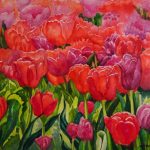 Jan Vezner, Tulips, watercolor