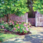 Joan Palombi, Gate By Manor House, oil on linen panel