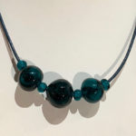 Sharon Frankel, Emerald Globe Necklace, glass jewelry