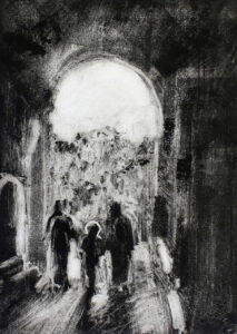 Michelle Arnold Paine, Figures in Archway, monotype