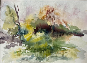Alice Dewey, Wind on the River Raisin, watercolor