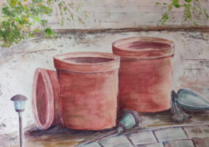 Shashi Goel, Waiting for Spring, watercolor