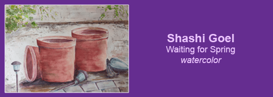 Shashi Goel, Waiting for Spring, watercolor