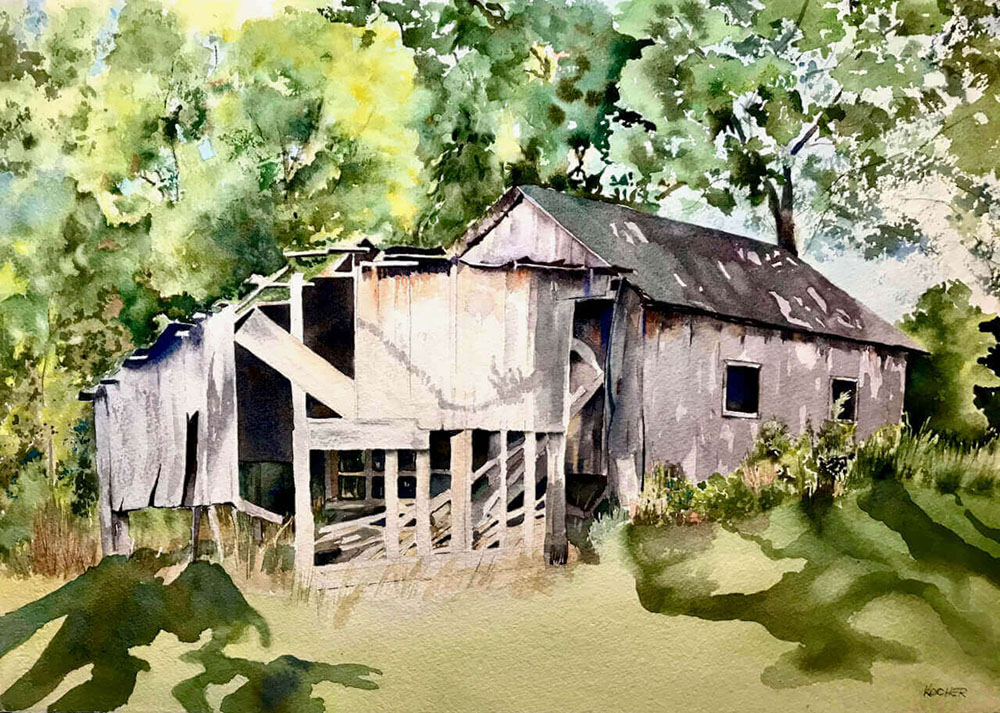 Kay Kocher, Seen Better Days, watercolor