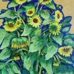 Joan Palombi, Sunflowers, Acrylic on Panel