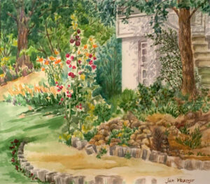 Jan Vezner, Backyard Potpourri, watercolor