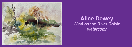 Alice Dewey, Wind on the River Raisin, watercolor