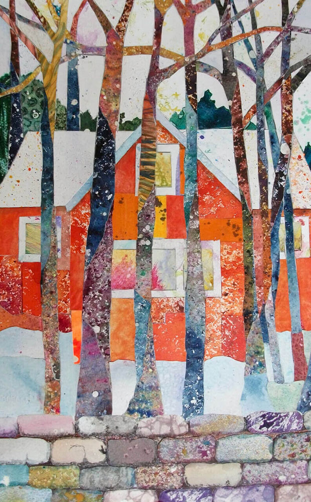 Claire Wilson, Carol's Place, watercolor collage